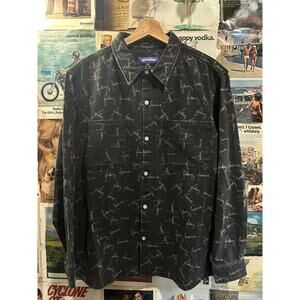 FA CURSIVE DENIM WASHED BUTTON UP NWT